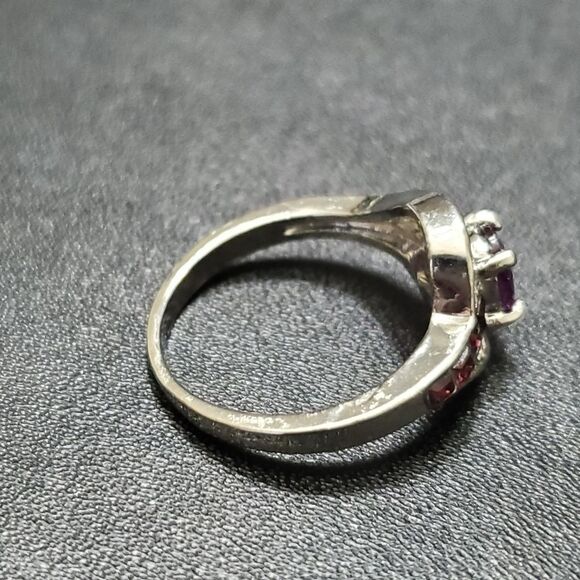 **Final Sale** Silver plated purple stone ring - Picture 5 of 8
